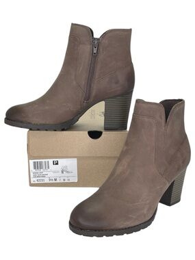 Clarks Verona Taupe Leather Womens Ankle Boots Size 9.5M